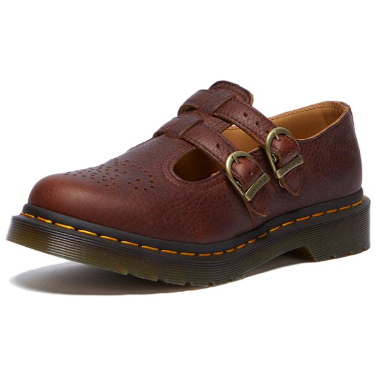 Dr. Martens Kožené Módní Pohodlné Boty Mary Jane Dámské boty Červenohnědé 32005253