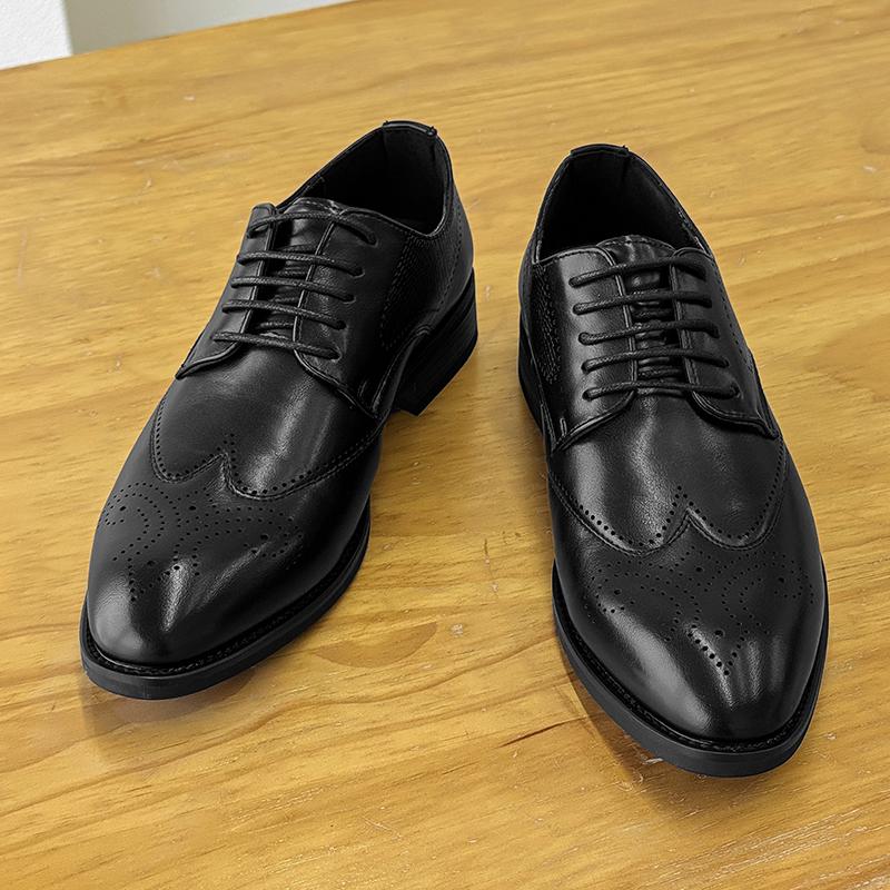 Fashion Stylish Mens Oxford Shoes Handmade Comfy Brogue Dress Shoes Wedding Leather Business Shoes All-match Male Formal Dress Footwear