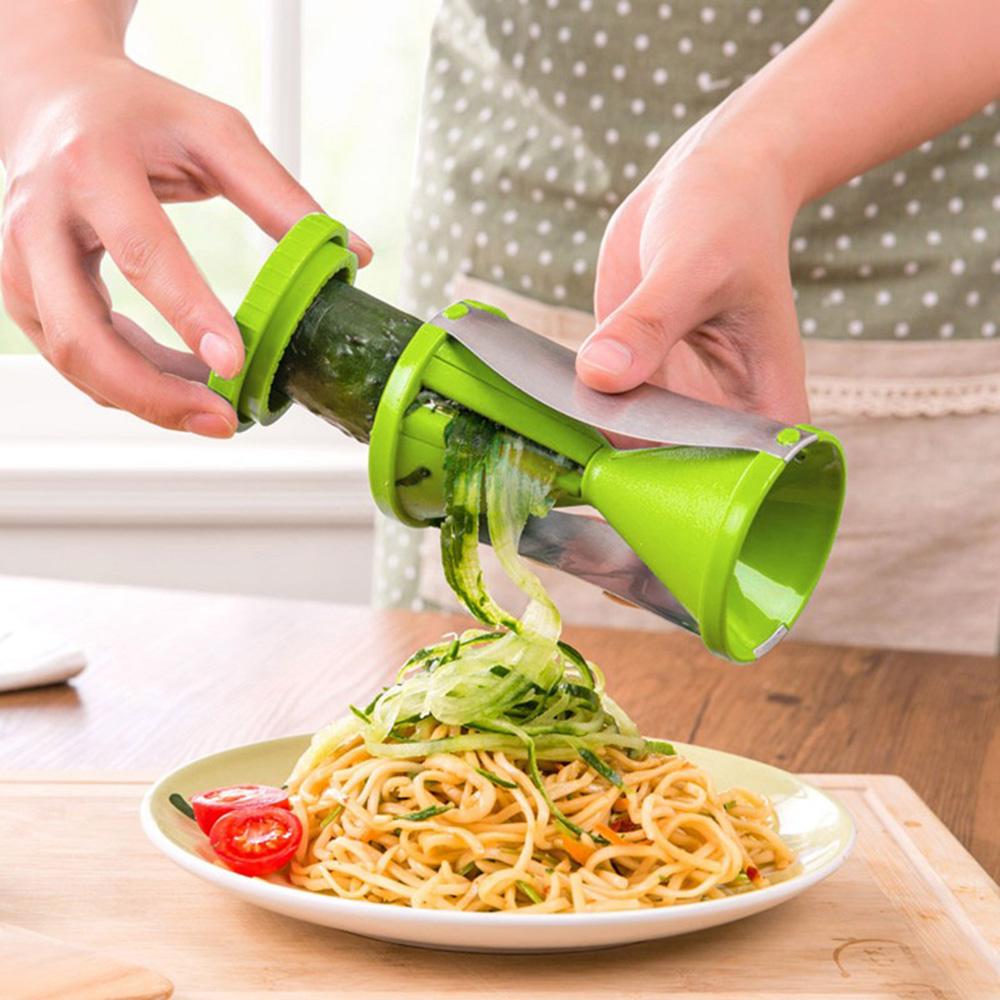 Taglia Zucchine Spaghetti Rvtkak Spiralizzatore Verdure 4 In 1 - Taglia Verdure A Spirale Con Contenitore Per Zucchine, Carote E Cetrioli Spaghetti Di Zucchine Attrezzo