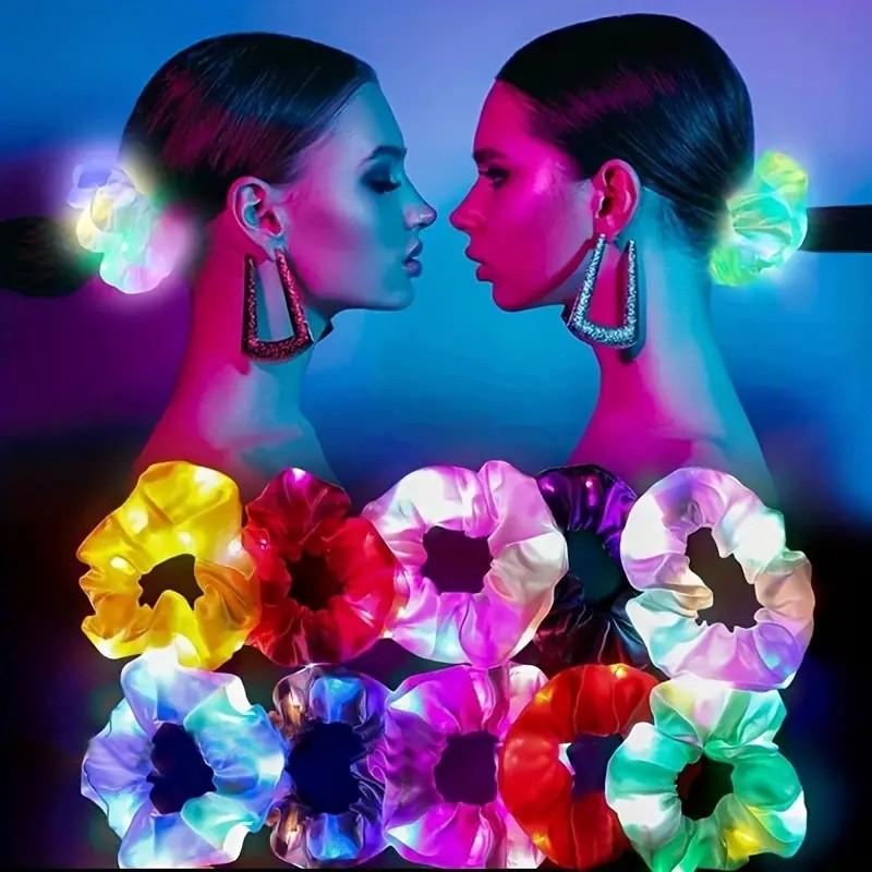 LED Flashing Disco Hair Tie: Glowing Rubber Band for Nightclub Style