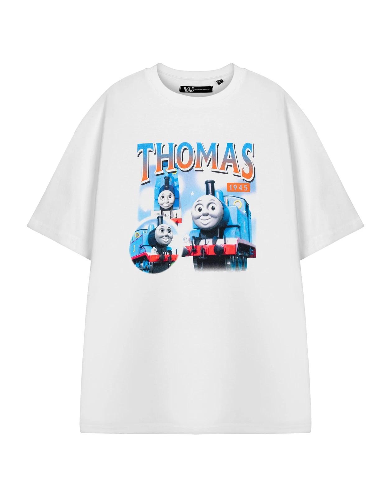 Thomas and Friends White Homage Short Sleeved 100% Cotton T-shirt Mens Tees Top Mens XL