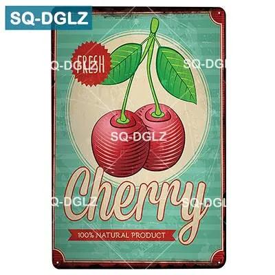 Vintage Lemon Fruits Metal Tin Sign Retro Bar Wall Decor Home Decor Art Poster Painting Plaques for Kitchen Cafe Pub