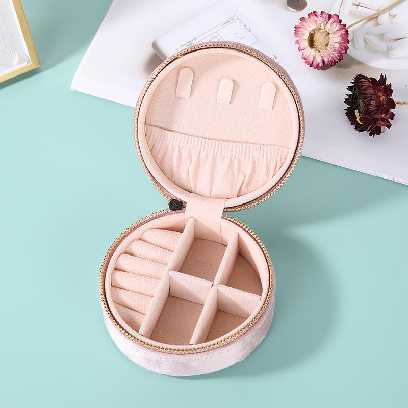 Round Velvet Stud Earrings Box – Anti-Oxidation Jewelry Storage for Earrings and Rings