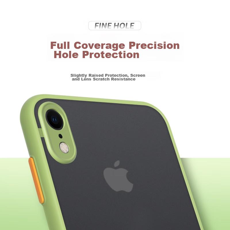 IPhone XR Case, Full Lens Protection Anti-Drop Anti-Fingerprint Silicone Soft Edge Shockproof Transparent Frosted Case, Elegant Black