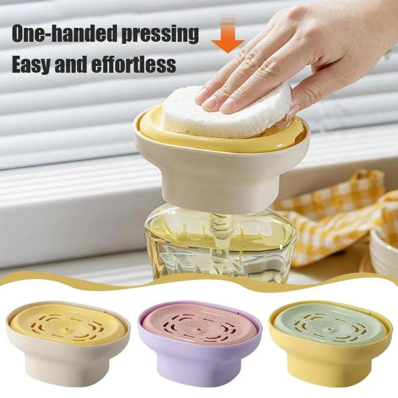 Mutfak Bulaşık Sabunu Dispenser Şişesi Lavabo Deterjan Köpürtme Kutusu Ovma Pedi Fırça Saklama Dispanseri Basıcı