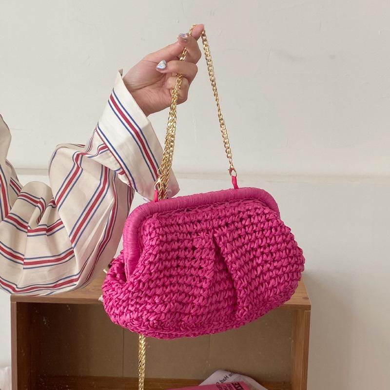 Women's Straw Beach Bag - Versatile Crossbody and Handheld Woven Bag