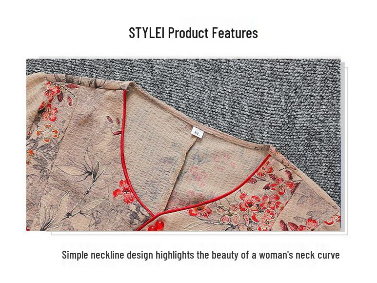 Moda de vară 2025: Set tricou cu mânecă scurtă și bluză cu imprimeu elegant pentru femei de vârstă mijlocie și vârstnice