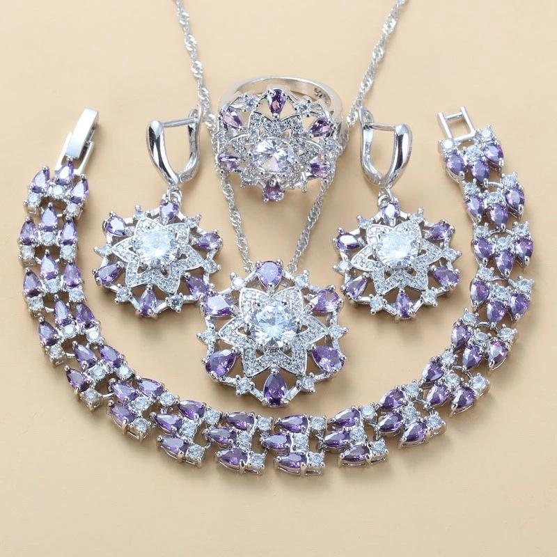 

Серьги-подвески с синим сапфиром, ожерелье и кольцо, женский комплект No. 10