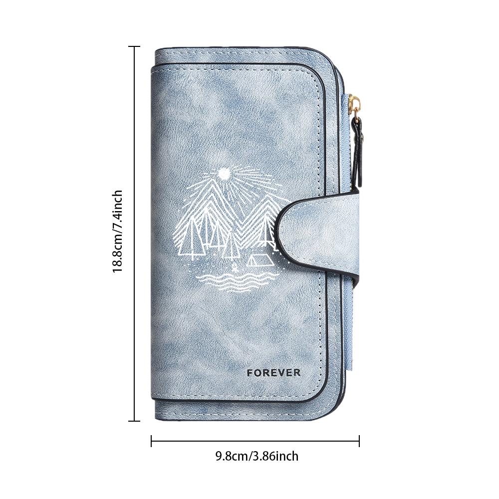 Women Printed Wallet Multi Card Holder Casual Long Purse Portable Fashion Daily Use Wallet