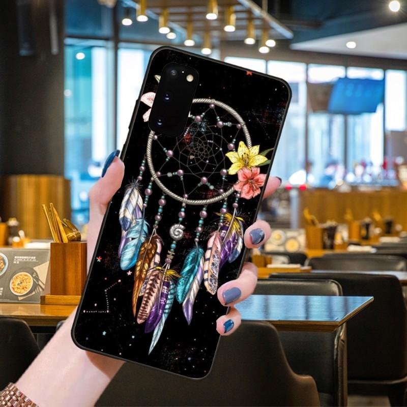 Dreamcatcher Dream Catcher Phone Case For Samsung Galaxy S6 S7 S8 S9 S10 S21 S22 Plus Ultra Soft Black Phone Cover