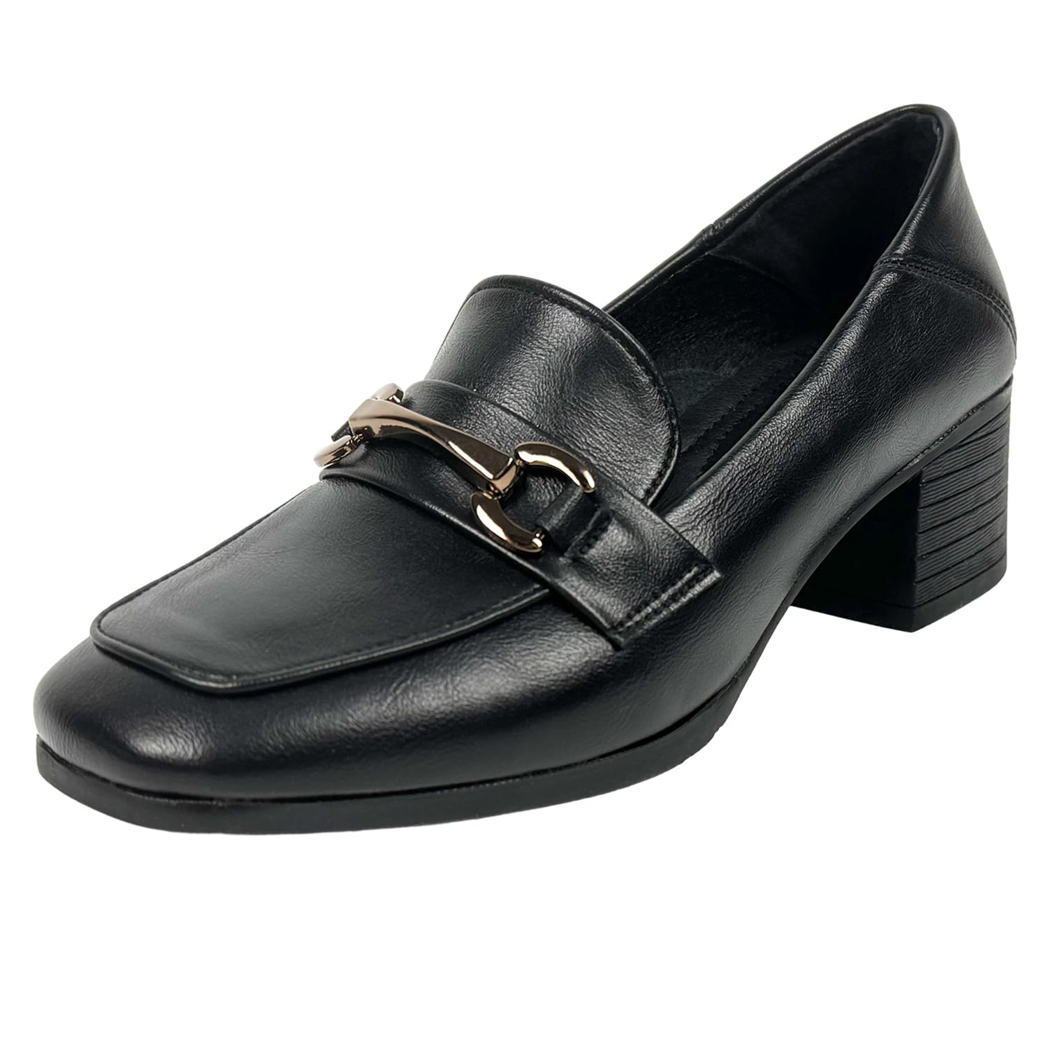 

Pumps for square large easy to walk all CFG9891 [Minax] women, loafers, bit, mid-heel, toe, size, in, cushioned, fatigue-resistant, seasons, (black, чёрный