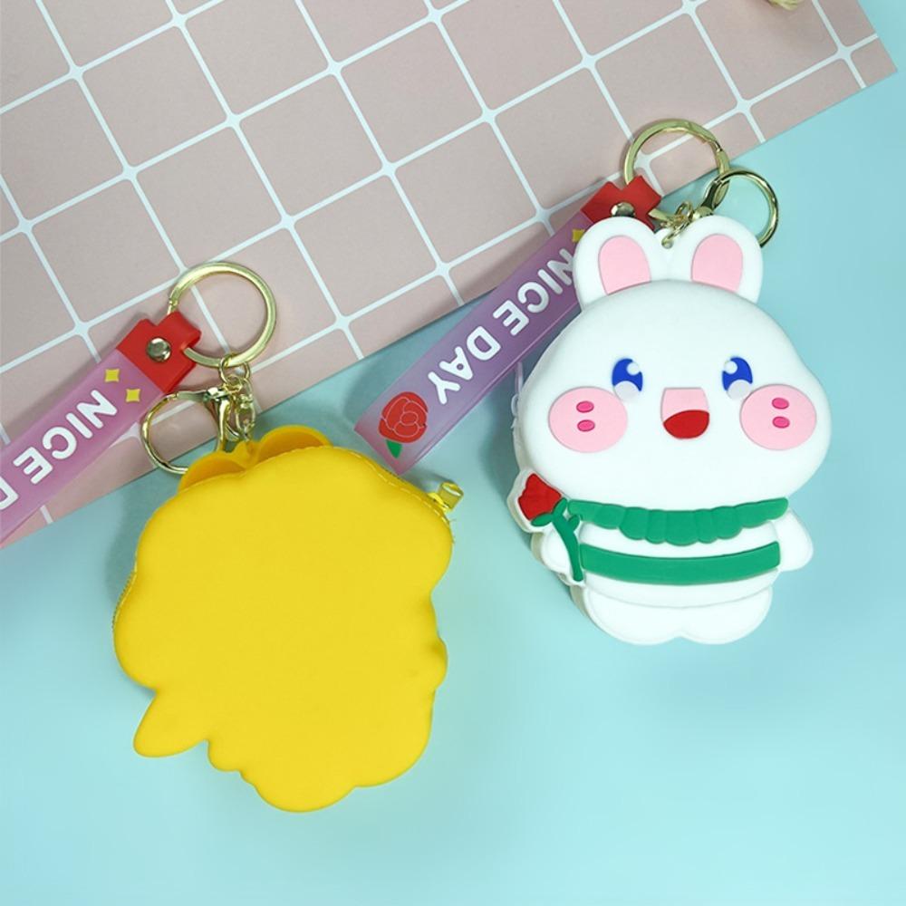 

Мини-детский кошелек, 3D-брелок, кулон, легко носить с собой, сумка для ключей с кроликом