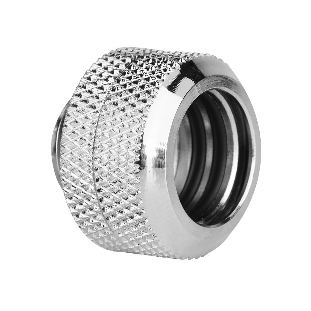 2 Pcs   Pack Water Cooling Compression Fitting for Rigid Acrylic Tube OD 14mm Silver