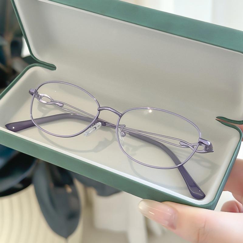 Metal Oval Blue Light Blocking Presbyopia Glasses Stylish Small-Frame Minimalist and Versatile Women Reader Eyewear 0 To +4.0
