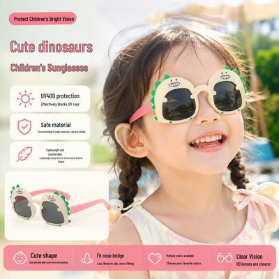 New Children's Cartoon Dinosaur Sunglasses, Cute Baby UV Protection Sunshade Glasses