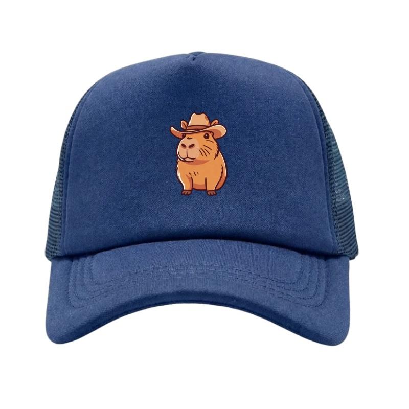 Capybara Printed Adjustable Baseball Cap Classic Snapback Dad Hat Breathable Mesh Hat Golf Fishing Outdoor Sun Cap