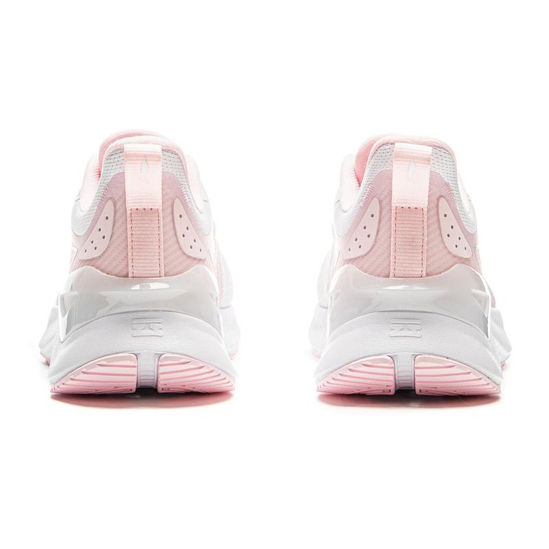 New LiNing Cushioning, Wear Resistant Low Top Casual Running Shoes Women's White Pink ARHV022-6