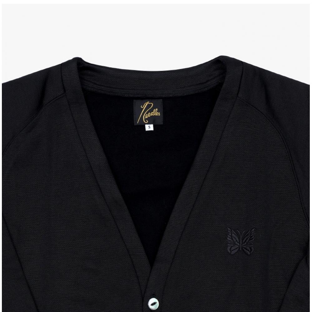 NeedleS Men S Cardigan Bright jerSey V NeCk C blaCk Rw331