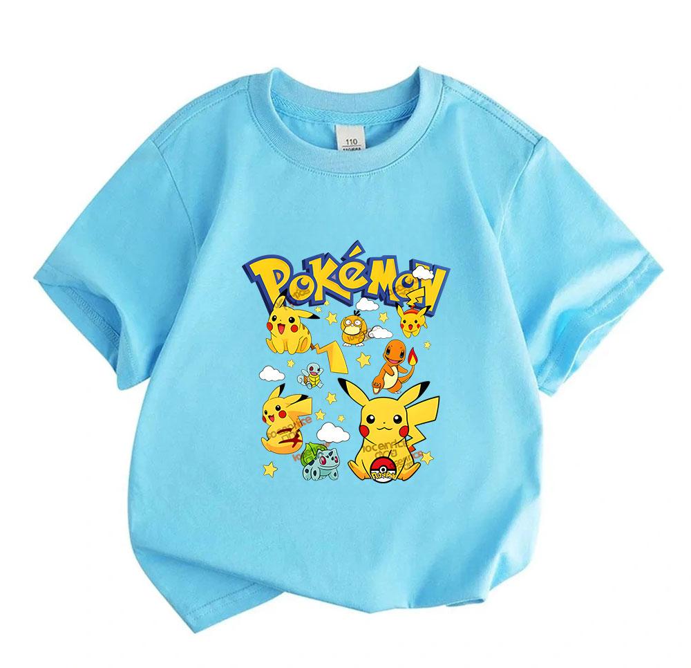 Unisex Kids Boys Girls 100% Cotton Crew Neck Short Sleeve T-Shirt, Cute Cartoon Animal Print Casual Summer Breathable Tops for Children Daily Wear