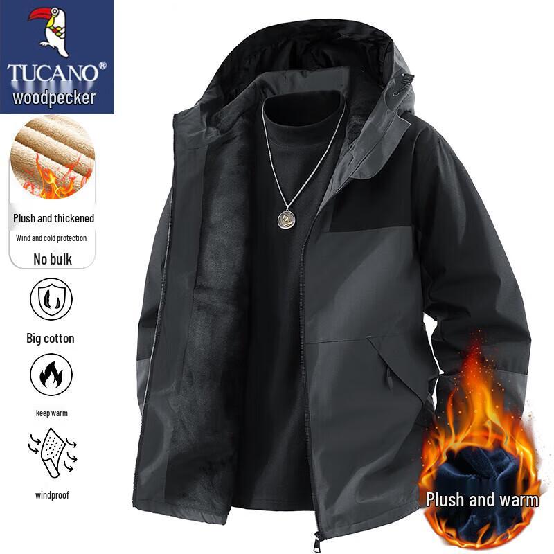 

TUCANO Men s Fleece Lined Windproof & Waterproof Jacket L