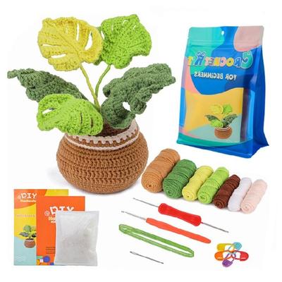Crochet DIY avec Fil, Crochet, Aiguille, Marqueur de Tricot, Instruction