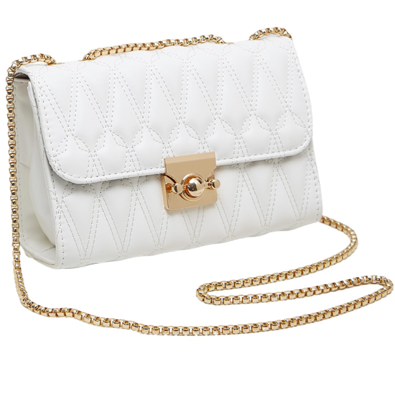 

Сумка на плечо для плеча PU PU Плечо Идущий Плечо Кроссбоди [Quikaboo] Женщины, Кроссбоди, Сумка, Кожа, Цепь, Маленькая, Мини, Квадратная, Сумка, Кошелек, белый