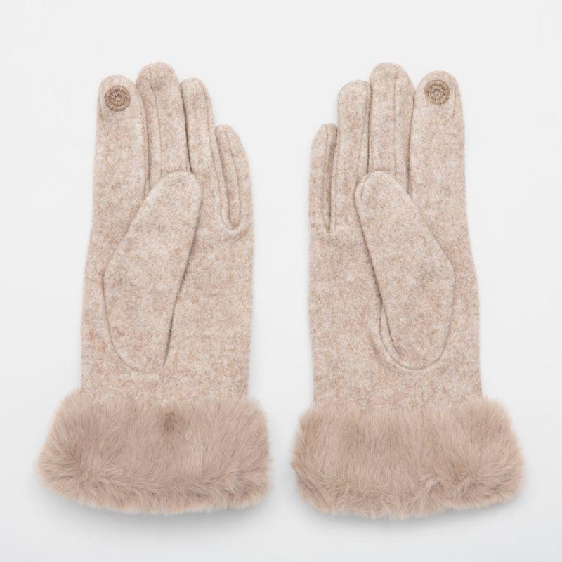 Wool Gloves with Faux Fur Woman GERARD PASQUIER