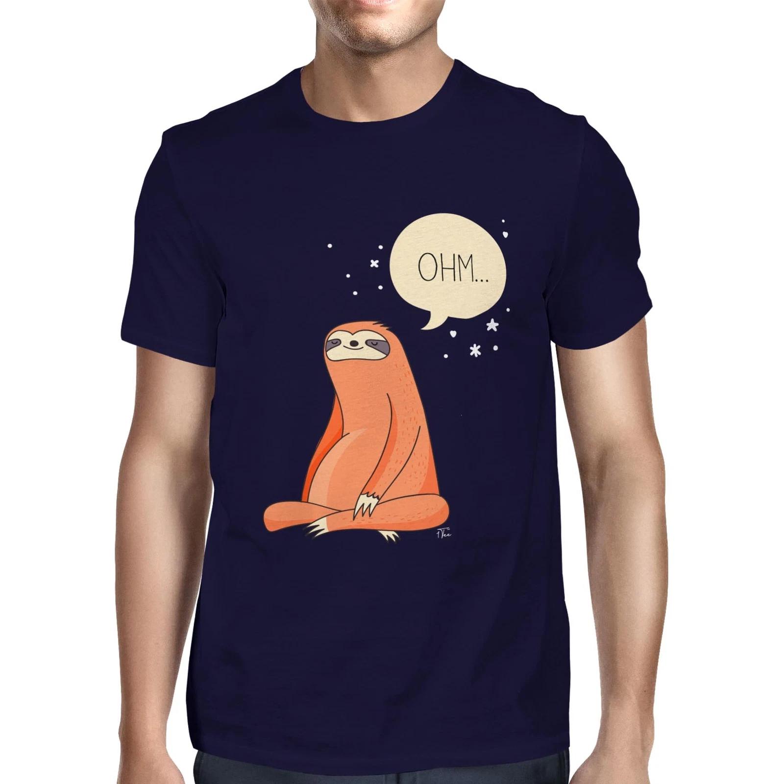1Tee Mens Meditating Yoga Sloth T-Shirt XXL