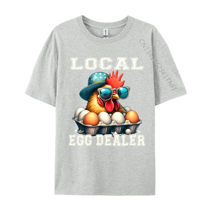 Local Egg Dealer Funny Egg Peddler Chicken Egg Farmer Fashionable Printed Funny T Shirts Fall O Neck Cotton Tops Shirt For Unisex S