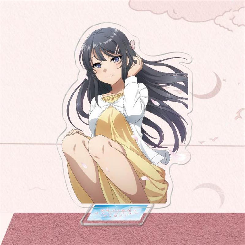 Anime Sakurajima Mai Senpai Acrylic Figure Stand Model Plate Keychain Rascal Does Not Dream of Bunny Girl Desk Decor
