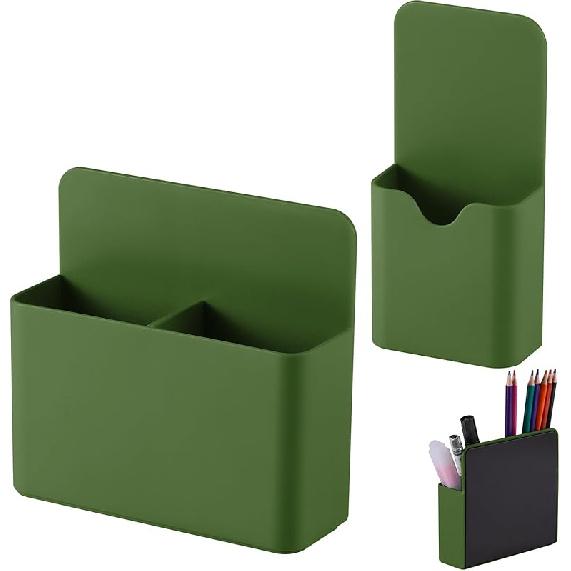 Magnetic Pen Holder,2 Pack Magnetic Dry Erase Marker Holder with Generous Compartments,Strong Magnet Storage Marker Pen Pencil Organizer for
