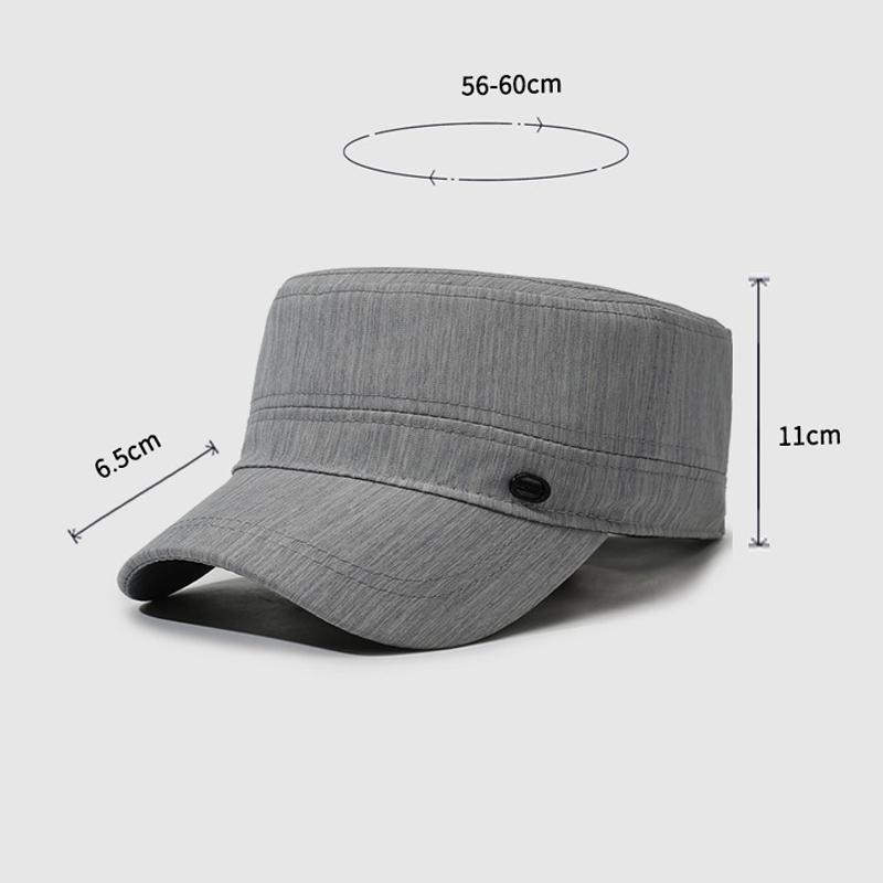 Spring Autumn Men's Flat Top Hat Sunscreen Sun Hat Outdoor Sunshade Cap for The Elderly