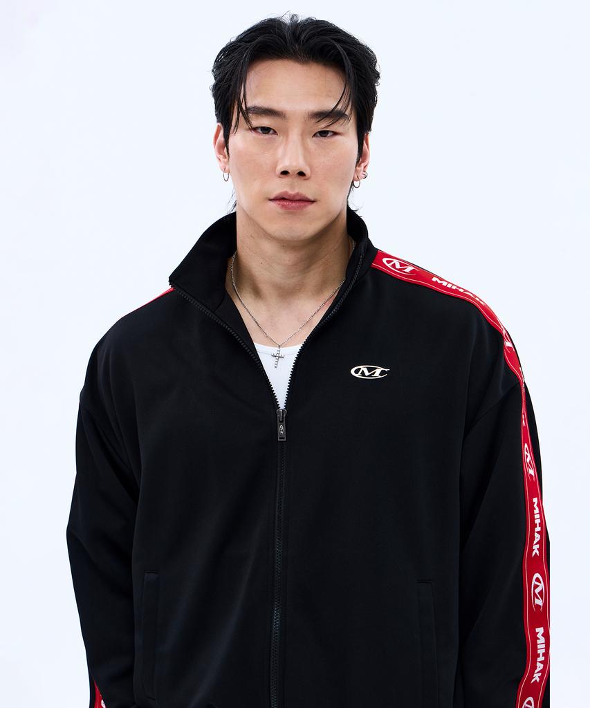 Mihak Lettering Tape Track Jacket (Black)