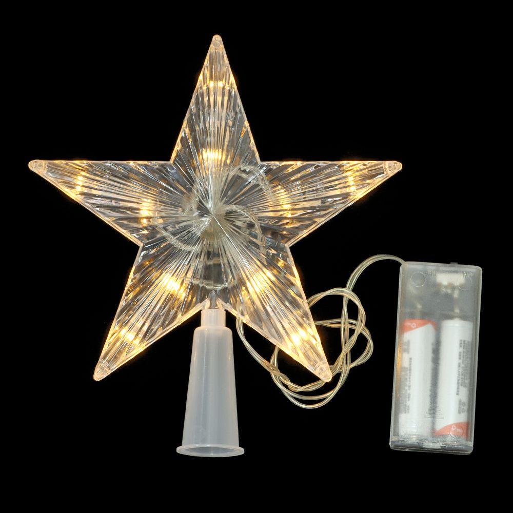 Ornaments Five-pointed Star Lamp Night Light Christmas Tree Top Ornaments LED Glowing Star