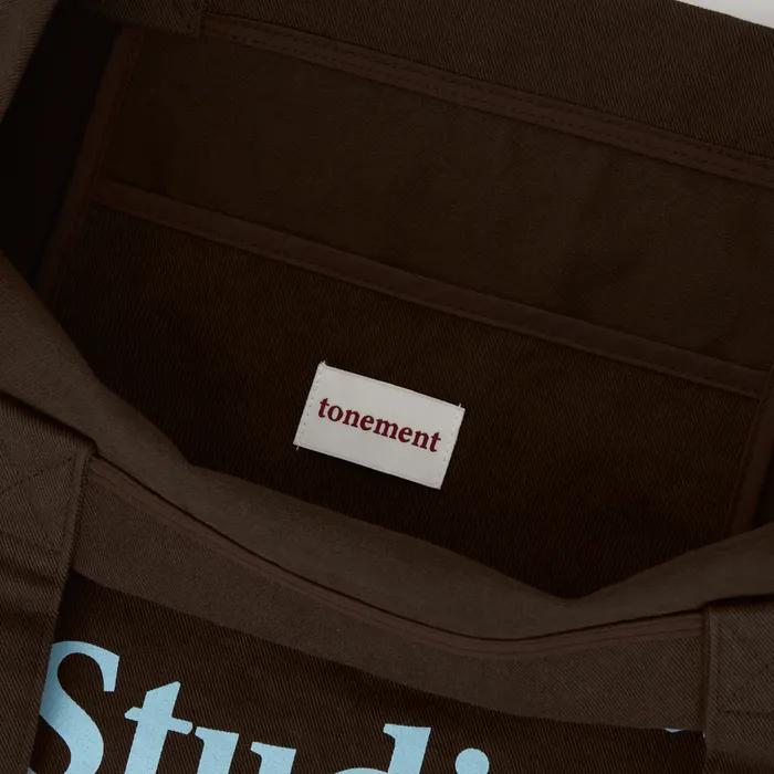 SLOGAN WASHED ECO BAG - BROWN