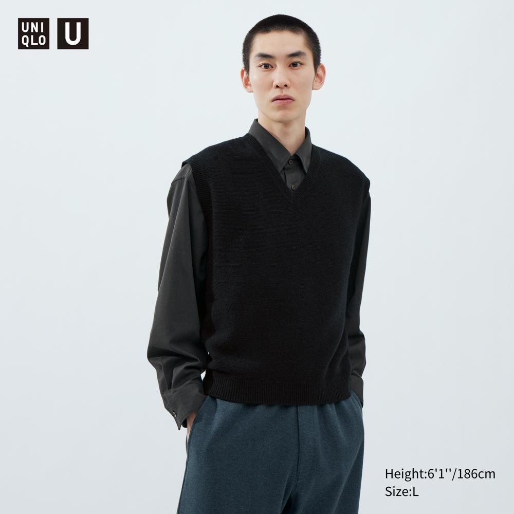 

Жилет UNIQLO премиум-класса из овечьей шерсти с V-образным вырезом