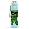 1PC Green Pixel Game Creature 750ml Color Plastic Sports Water Bottle Leakproof Flip Straw Lid For Sports Office Home Use