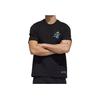 Adidas Retro American Solid Color Letter Print Breathable Sports Short Sleeve T-Shirt Men Tops Black GP1864