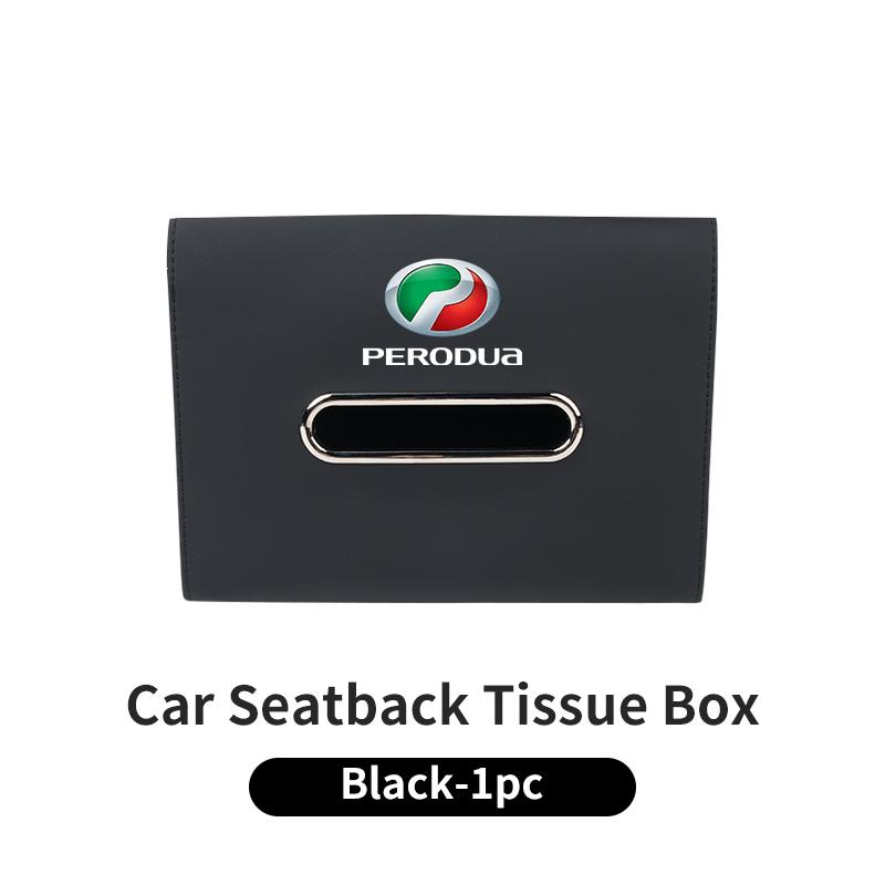 Leather Car Seat Back Tissue Bag Armrest Box Tissue Storage Box For Perodua Myvi Axia Alza Kancil Rusa Kembara Kenari