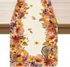 Fall Harvest Pumpkin Maple Leaf Linen Table Runner Tabletop Decor Farmhouse Kitchen Dining Table Runner Holiday Party Decor