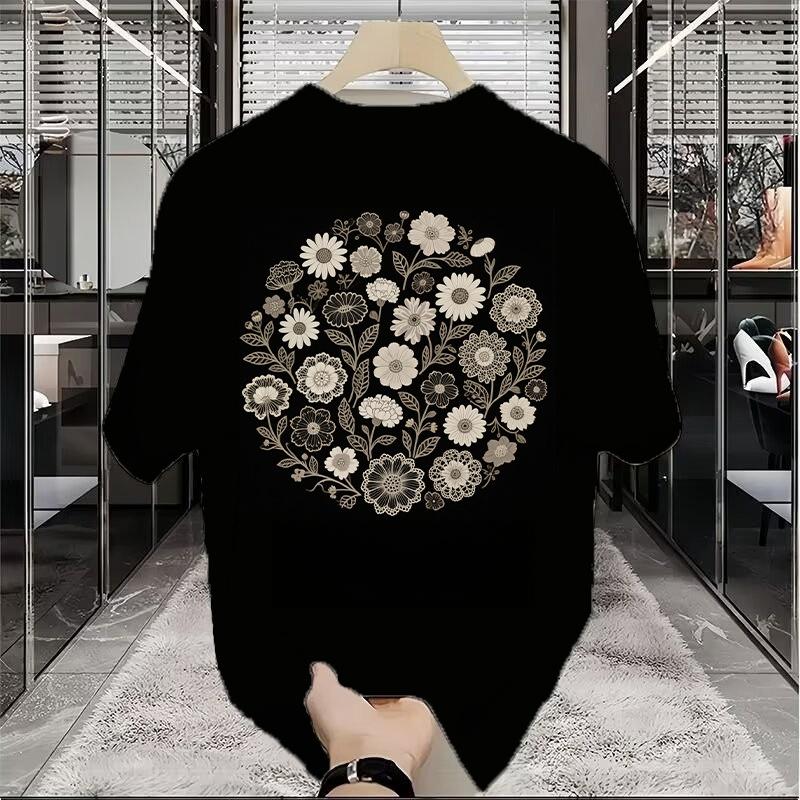Trendy Floral Pattern T Shirts For Men Summer Fashion Streetwear 3D Printed Hip Hop Tshirts Cool Oversized Breathable Tees Tops
