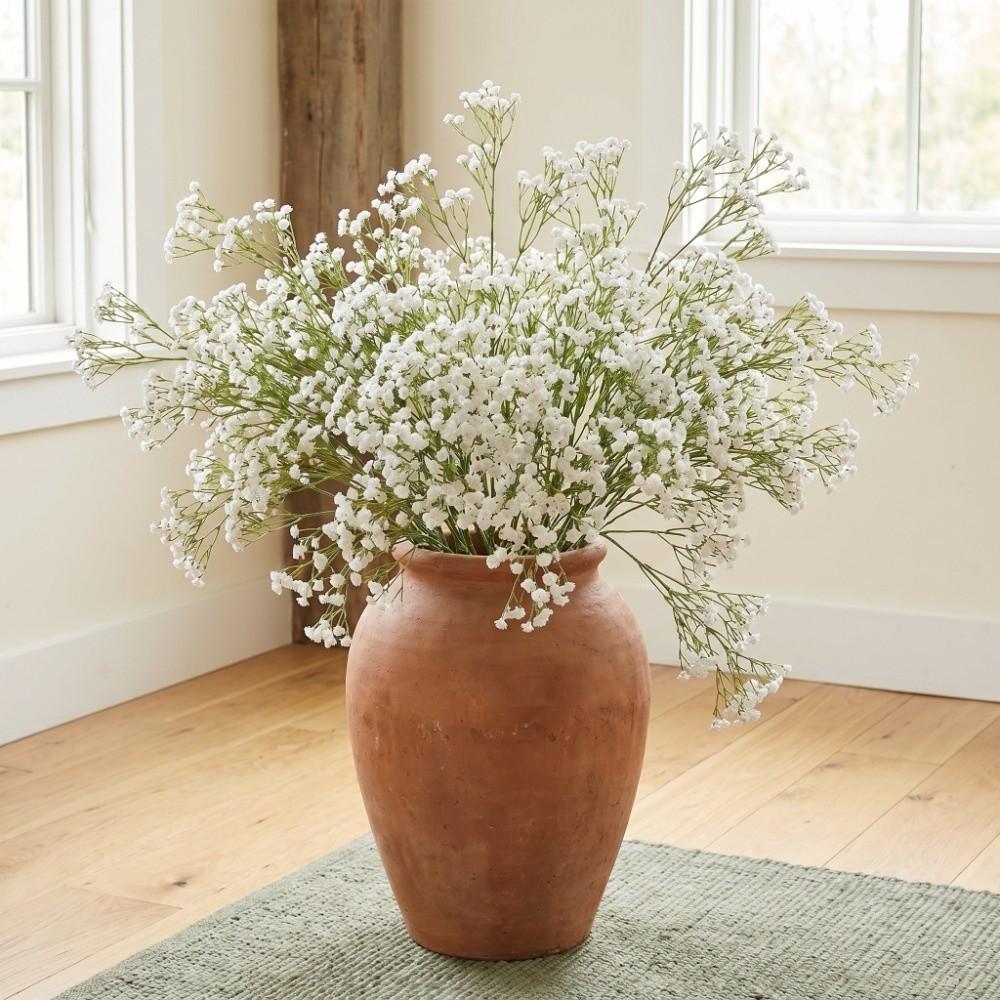 Echte Berührung Künstlicher Schleierkraut-Blütenzweig Kunststoff Elegant Simulation Schleierkraut Blume Weiß Handgemacht Künstliche Blumen
