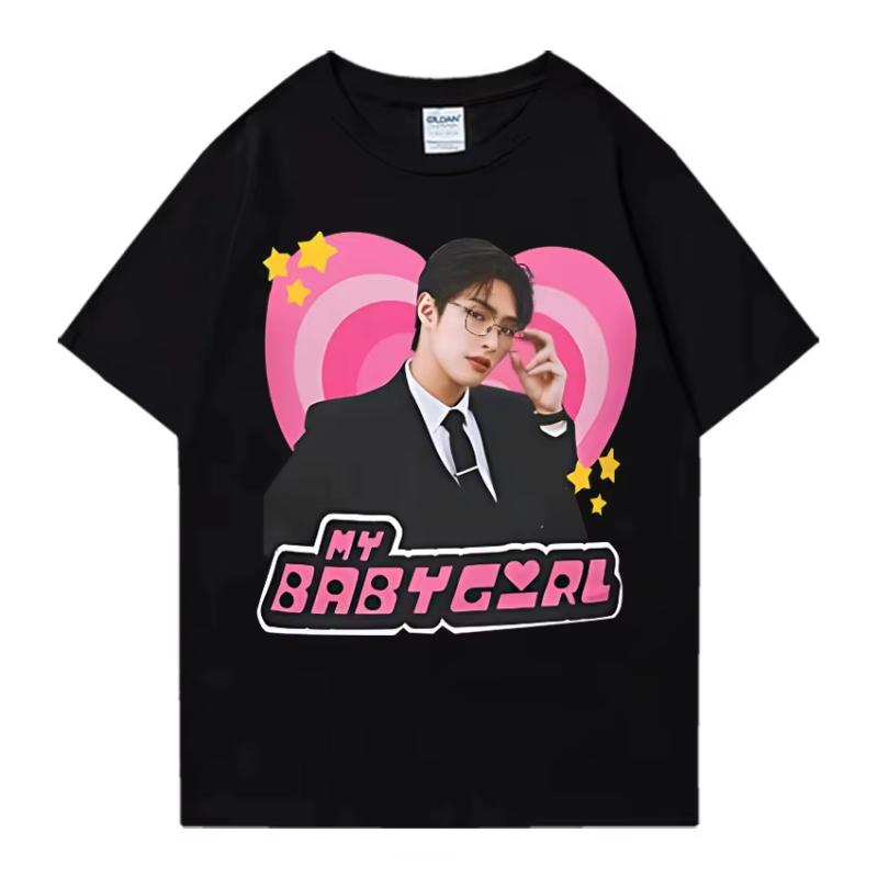 2025 Ateez Mingi Brille T-Shirt Damen Baumwolle Rapper Street Hip Hop Kurzarm Sommer Mode Tops Unisex Lockeres T-Shirt Tops