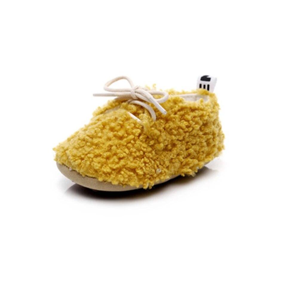 2024 Unisex Baby Shoes Winter New British Style Lace-up Cotton Shoes Hard-soled Children Baby Toddler Shoes 0-2 Years Old
