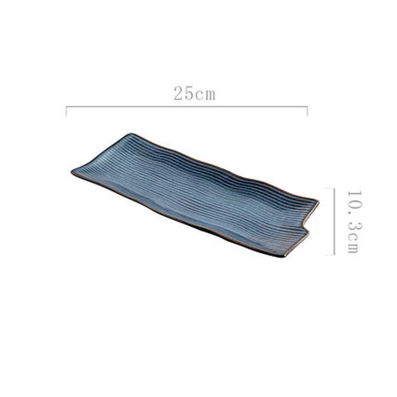 Japanese Sushi Plate Rectangular Ceramic Sashimi Flat Plate Creative Tableware Irregular Long Commercial Japanese Material Plate