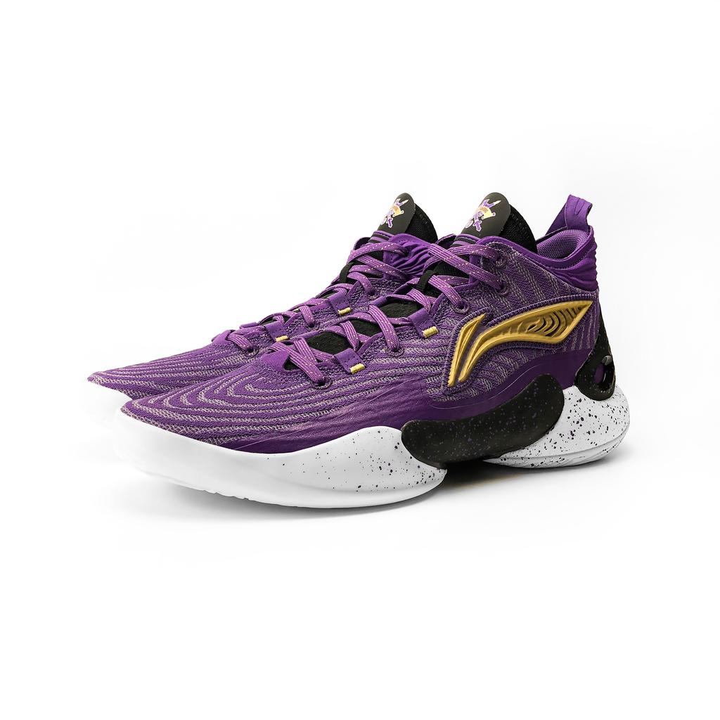 New LiNing YuShuai 18 CBA Beijing Sports University PE Cushioning Wear Resistant Mid Top Basketball Shoes Men's Purple ABAU009-12