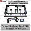 Car Android Radio Frame For Mercedes Benz C Class 3 W204 S204 C180 C200 2006-2011 12.3 Inch Screen Bracket Harness Wire Canbus