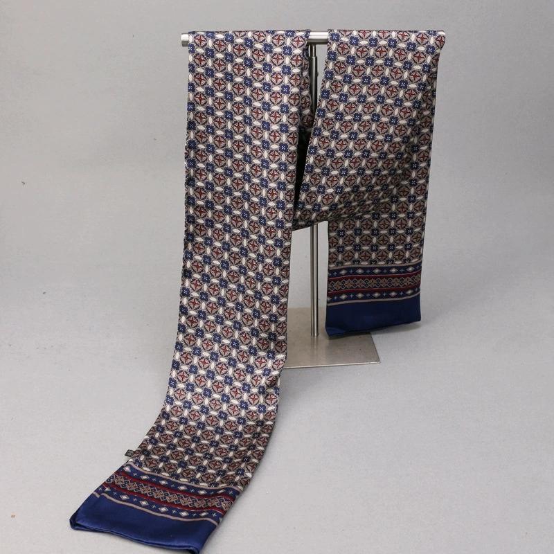 Luksusmerke Herre Ren Silkeskjerf Forretningsmenn Lange Skjerf Alt-Match 100% Silke Myke Varme Vinterskjerf for Menn