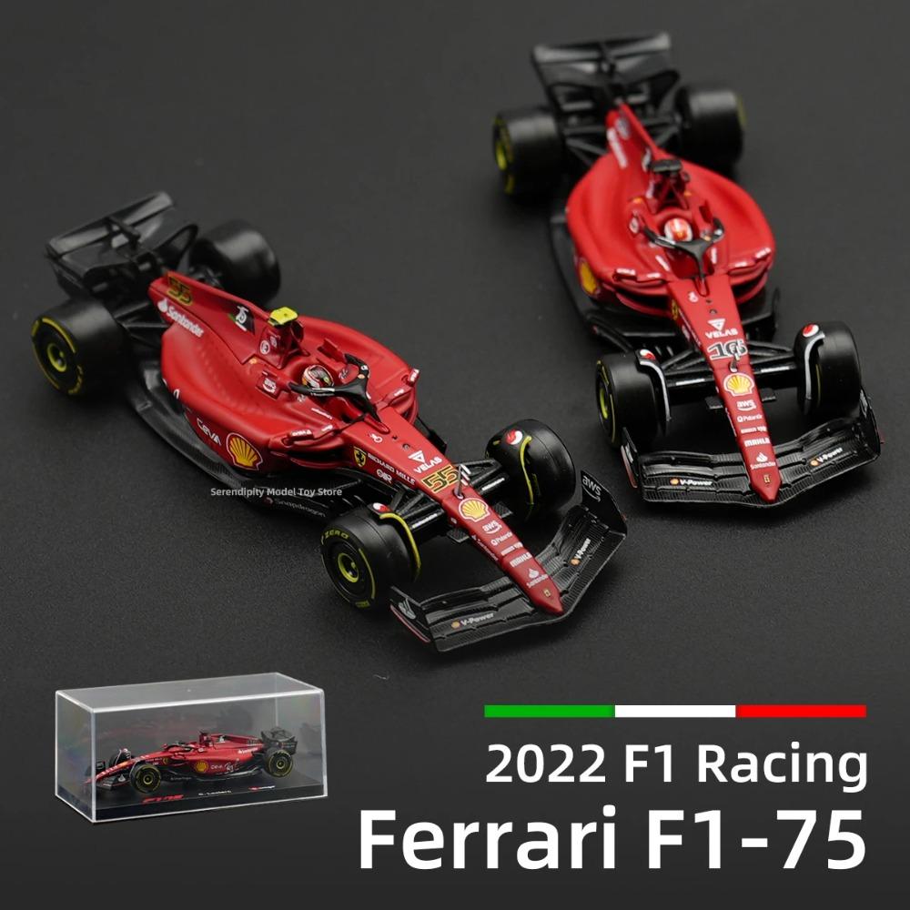 בבוראגו 1:43 פרארי 2022 F1-75 #16 מכונית פורמולה 1 רכב Die Cast דגם אספנות צעצועי מרוץ קופסת אקריל