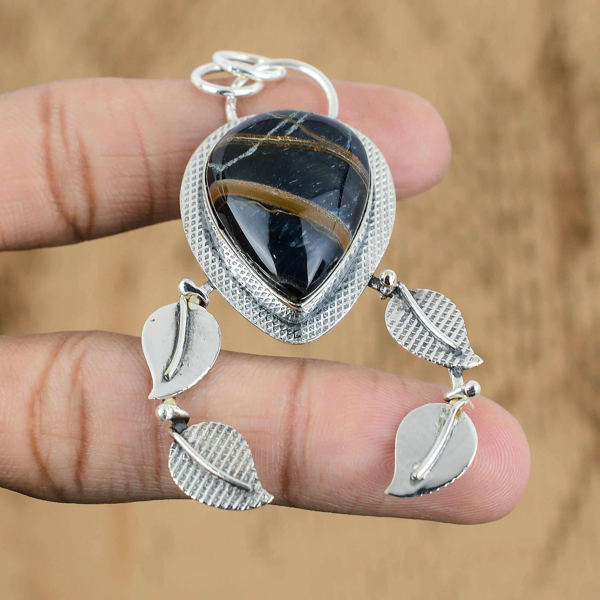 

Gift For Women Jewelry Pendant 925 Sterling Silver Natural Pietersite Gemstone